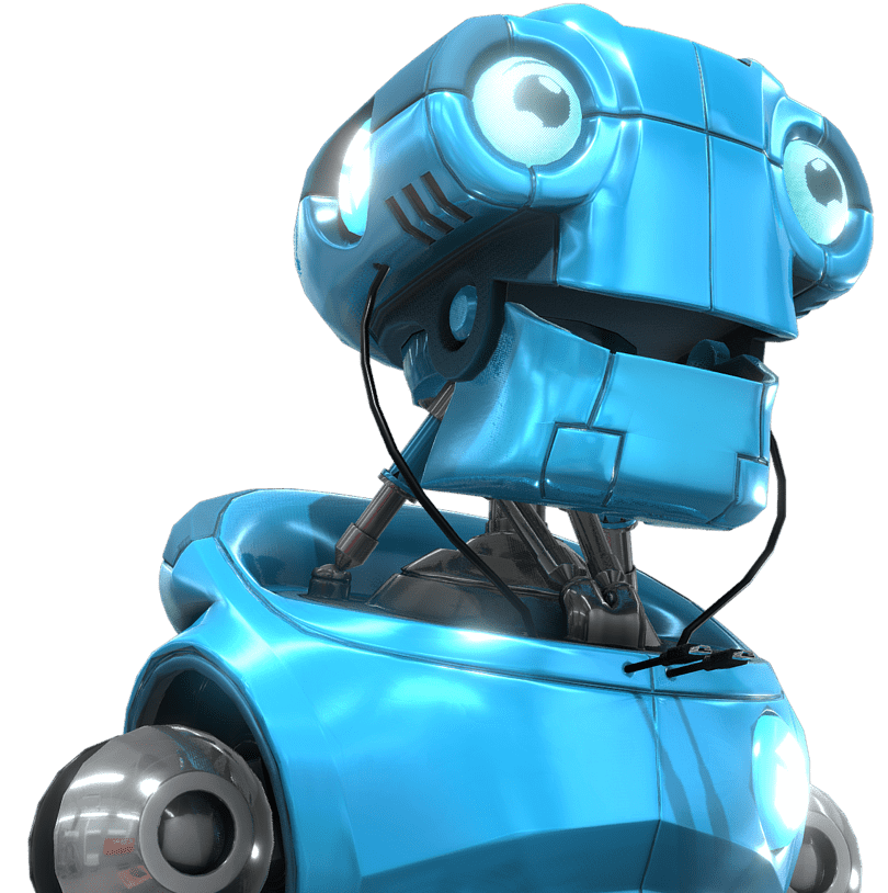 Blue happy robot model